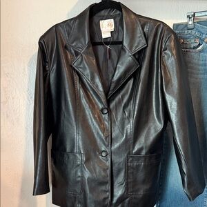Women's Black Faux Leather Jacket